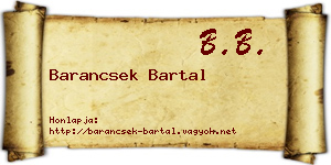 Barancsek Bartal névjegykártya